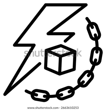 Supply Chain Disruption Icon Line Vector Illustration