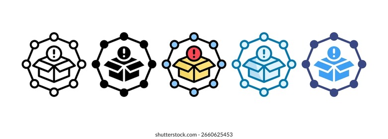 Conjunto de iconos de interrupción de la cadena de suministro Colección de estilo múltiple