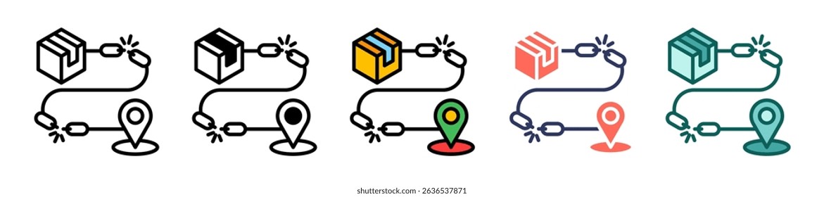 Supply Chain Disruptions Icon Multiple Vector Illustration