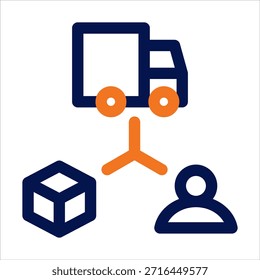 Icono de duotono de cadena de suministro. Ilustración vectorial simple sobre fondo blanco