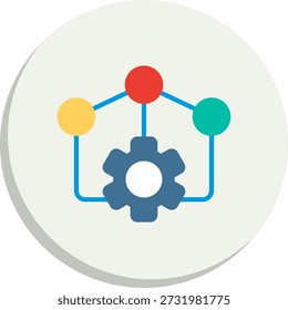 Icono de estilo de círculo plano de cadena de suministro