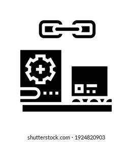 Glyph-Vektorgrafik der Lieferkette. Lieferkettenschild. isoliertes Kontursymbol