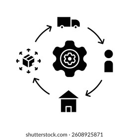 Supply chain icon with clean, professional design. Perfect for logistics, distribution, and business operations. High-quality vector, fully scalable and easy to customize for any use.