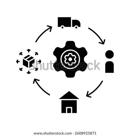 Supply chain icon with clean, professional design. Perfect for logistics, distribution, and business operations. High-quality vector, fully scalable and easy to customize for any use.
