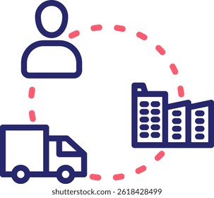 Supply Chain Icon Color Vector Illustration