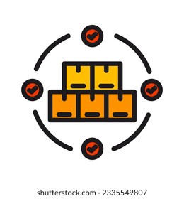 Icono de la cadena de suministro. Concepto de logística de diseño de la cadena de suministro. Ilustración vectorial de elemento simple sobre fondo blanco.