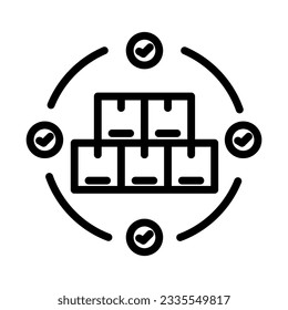 Icono de la cadena de suministro. Concepto de logística de diseño de la cadena de suministro. Ilustración vectorial de elemento simple sobre fondo blanco.