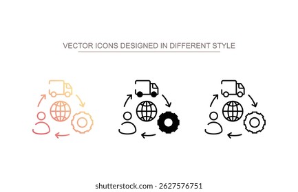 Design de ícone da Cadeia de Suprimentos com ilustração de estoque de fundo branco