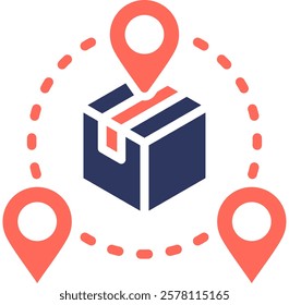 Supply Chain Icon Element For Design