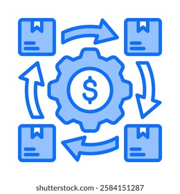 Supply Chain Icon Element For Design