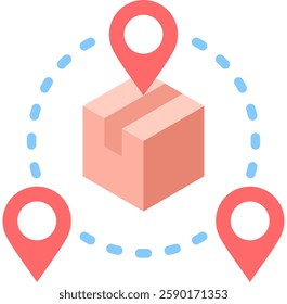 Supply Chain Icon Element For Design