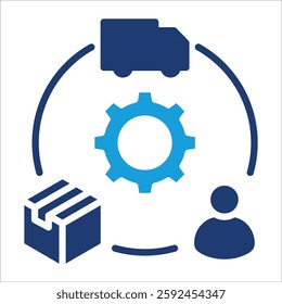 Supply Chain Icon Element For Design