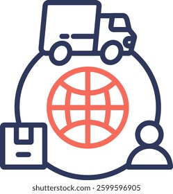 Supply Chain Icon Element For Design And Vector