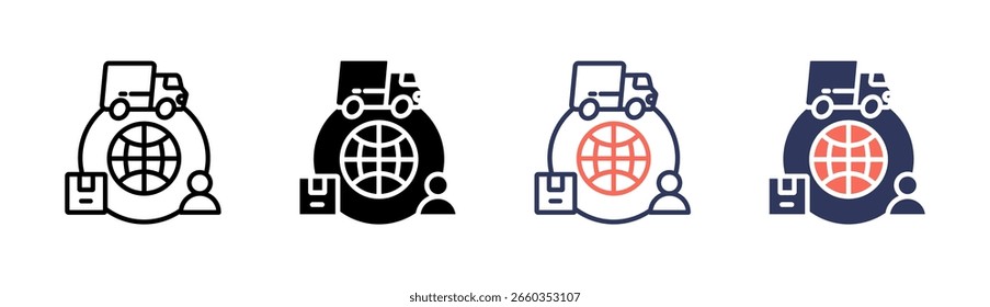 Supply Chain Icon Element For Design And Vector