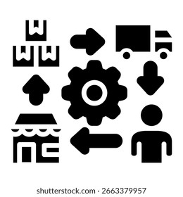 Elemento De Icono De Cadena De Suministro Para Diseño Y Vector
