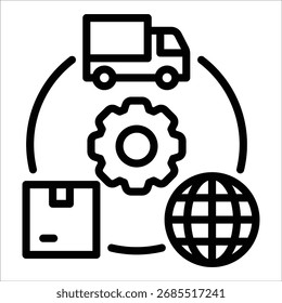 Supply Chain Icon Element For Design