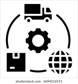 Supply Chain Icon Element For Design