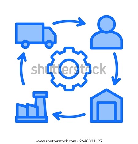 Supply Chain Icon Element For Design
