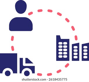 Supply Chain Icon Fill Vector Illustration