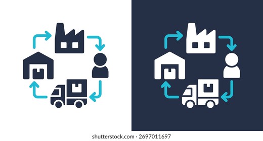Supply Chain Icon. Flat Style Vector Illustration