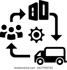 Supply Chain Icon Glyph Vector Illustration