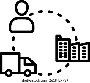 Supply Chain Icon Line Vector Illustration