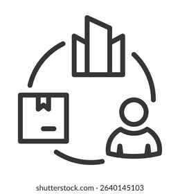 Supply Chain Icon Lineal Style Vector Illustration