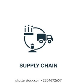 Supply chain icon. Monochrome simple sign from business concept collection. Supply chain icon for logo, templates, web design and infographics.