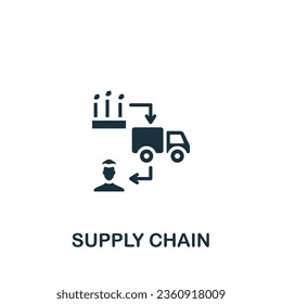 Supply chain icon. Monochrome simple sign from logistics collection. Supply chain icon for logo, templates, web design and infographics.