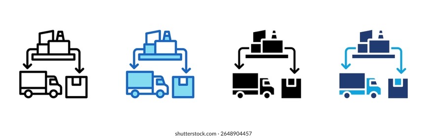 Icono de cadena de suministro Multi Style Ilustración vectorial