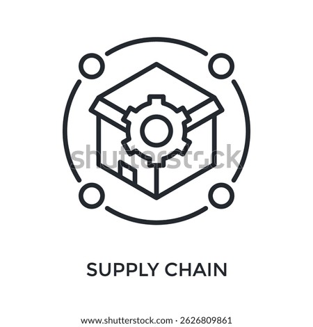 Supply Chain Icon Outline Style. Vector Illustration For Graphic Design