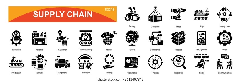Supply chain icon pack collection set for business

