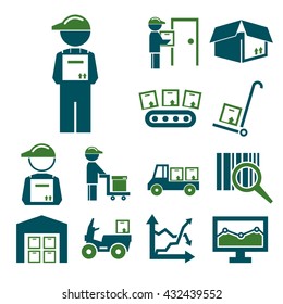 supply chain icon set