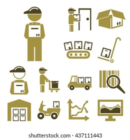 supply chain icon set