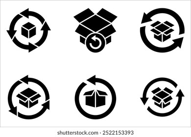 Conjunto de iconos de cadena de suministro. Símbolo de ilustración de entrega de carga sobre fondo blanco