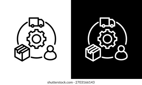 Cadena de suministro con diseño de conjunto de iconos