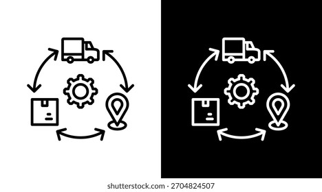 Cadena de suministro con diseño de conjunto de iconos