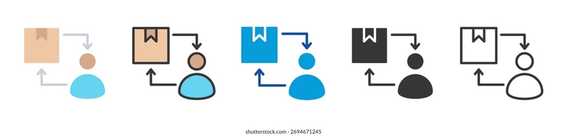 supply chain icon set multi style various collection