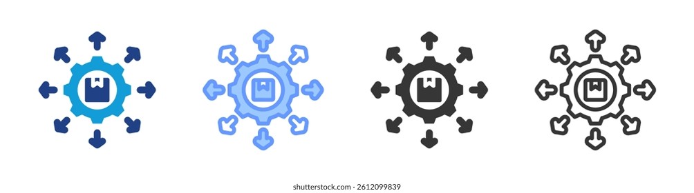 Supply Chain icon set multiple style collection