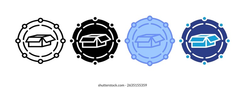 Conjunto de Ícones da Cadeia de Suprimentos Coleção de Vários Estilos