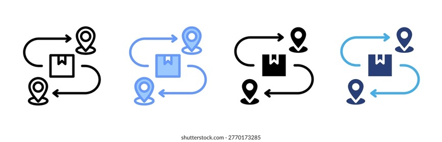 Supply Chain icon set multiple style collection