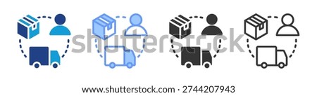 Supply Chain icon set multiple style collection