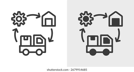 supply chain icon set in outline and mixed style vector illustration
