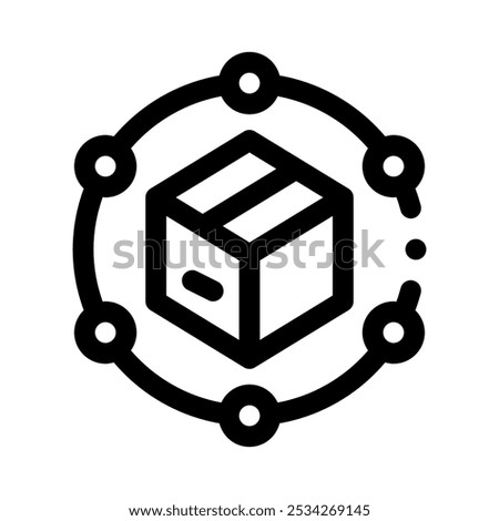supply chain icon with style outline