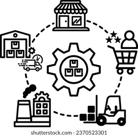 supply chain icon symbol illustrator