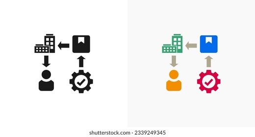 Supply chain icon or Supply chain symbol vector isolated. Best Supply chain icon for business design element. Simple Supply chain symbol vector.