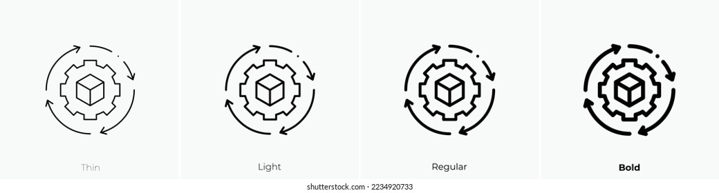 supply chain icon. Thin, Light Regular And Bold style design isolated on white background