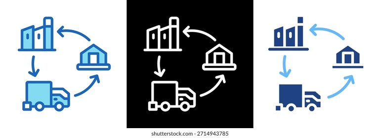 Ilustración vectorial de estilo triple Supply Chain Icon