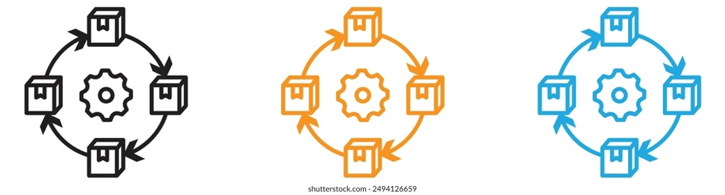 Supply chain icon vector logo set collection for web app ui