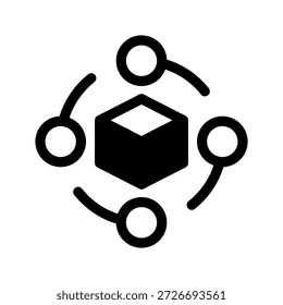 Ilustración de diseño de símbolo de Vector de icono de cadena de suministro